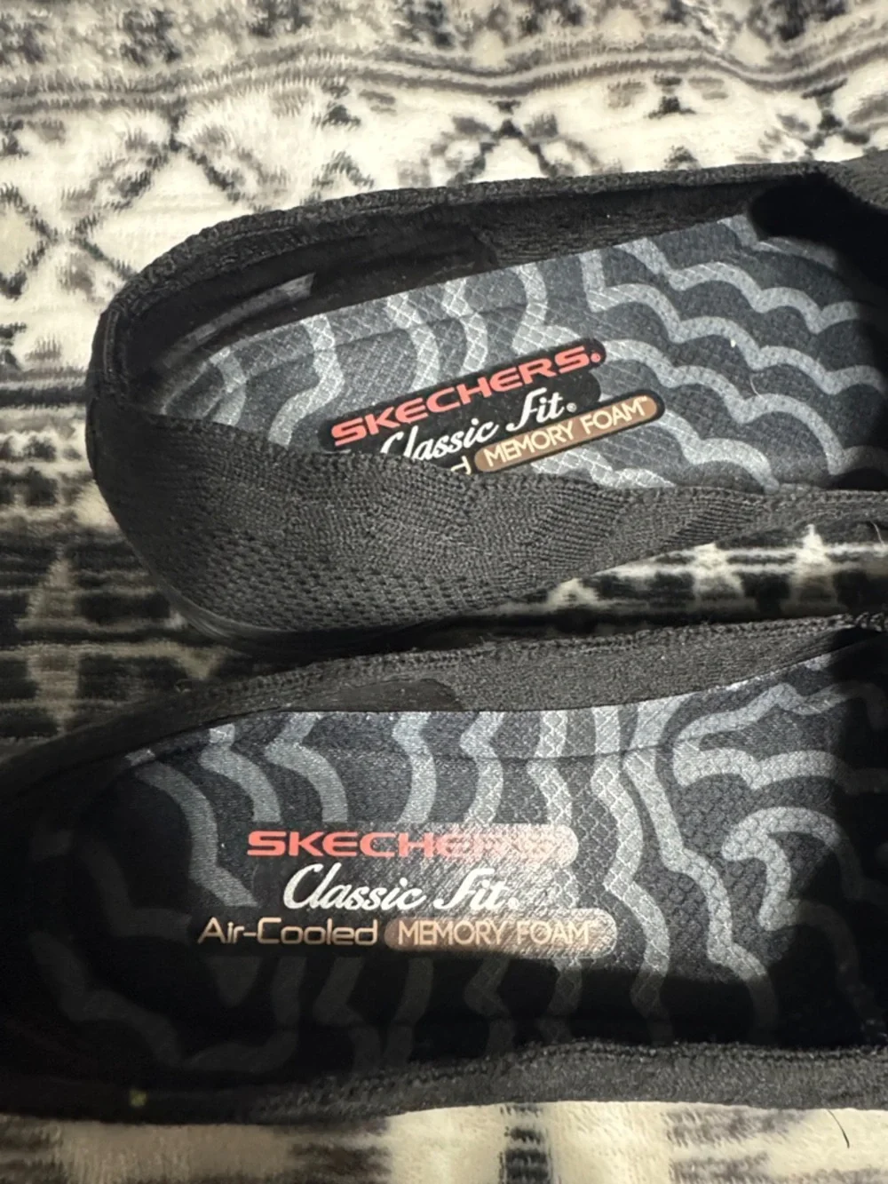 Skechers Black Knit Classic Fit Memory Foam Slip-On Flats - Picture 2 of 4